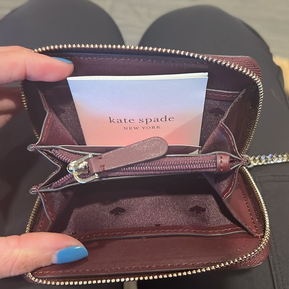 NWT Kate Spade Plum Leather Coin Purse - Picture 2 of 7